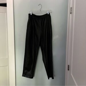 Aritzia Wilfred faux leather elastic waist straight leg pants
